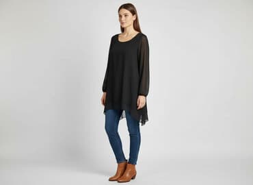 bluzka z dlugim rekawem czarna: Tunika damska, rozmiar S — 6