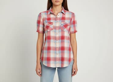 kurtki w krate pepco: Papaya, Koszula damska, rozmiar M — 7