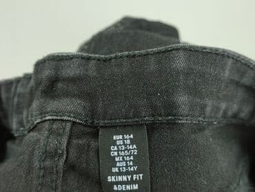 czarna bluzka z dekoltem na plecach: Jeans, 14 years, 164, condition - Very good — 4