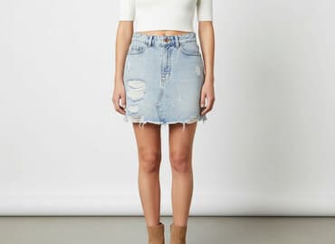 fb sister jeans mom fit: FB Sister, Spódnica damska, rozmiar XS — 7