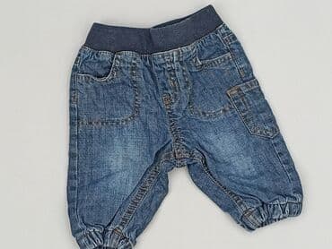 krótkie spodenki niemowlęce 74: Denim pants, Next, 1-3 months, condition - Good — 1