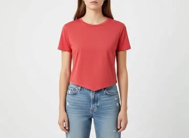 bluzki z dłuższym tyłem: Bershka, T-shirt damski, rozmiar M — 6