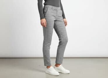 spodnie czerwone w kratę h m: H&M, Material trousers for women, size XS — 1