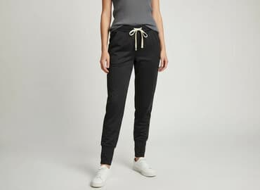 joggery damskie z łańcuszkiem: Material trousers for women, size S — 1