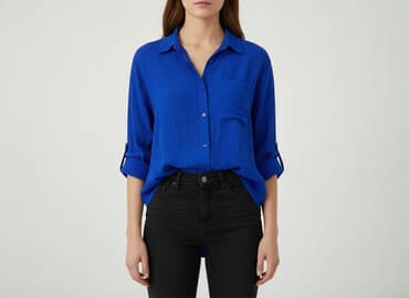 koszula niebieska hm: Sinsay, Koszula damska, rozmiar XS — 6