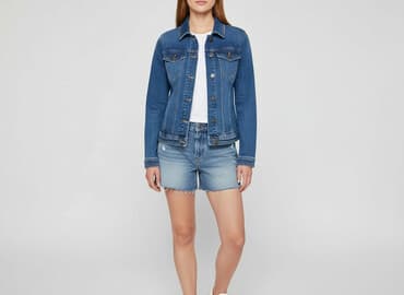 kurtka jeansowa z futerkiem bershka: Bershka, Kurtka jeansowa damska, rozmiar S — 1