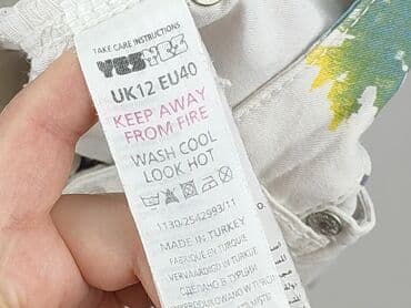 biale szerokie jeansy: Tak, Szorty damskie, rozmiar L — 5