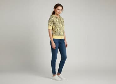 żółte bluzki reserved: ONLY, Bluza z kapturem damska, rozmiar S — 1