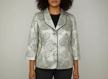 metaliczne kurtki: Marynarka damska, rozmiar 4XL — 6