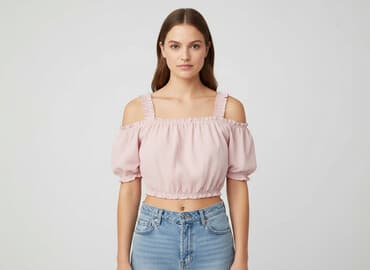 hm bluzka z odkrytymi ramionami: H&M Divided, Top damski, rozmiar L — 7