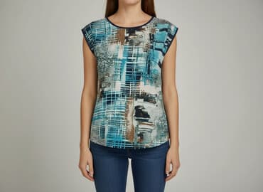 koszula damska w geometryczne wzory: Women's blouse, size M — 1