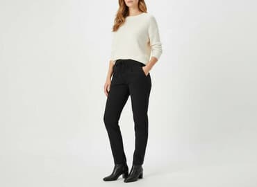 f f majtki damskie: ONLY, Spodnie materiałowe damskie, rozmiar M — 7