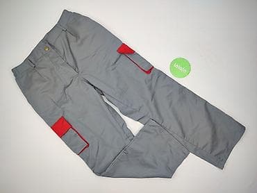 dresy m: Męskie spodnie robocze 48/D - Kolor: szary z czerwonymi wstawkami - — 2