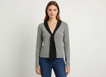 sweter w paski z serduszkiem: YAYA, Kardigan damski, rozmiar S — 7