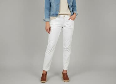 damskie spodnie chinosy: Spodnie materiałowe damskie, rozmiar L — 7