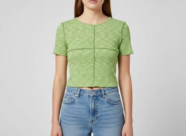 bluzki dla 70 latki: H&M, T-shirt damski, rozmiar XS — 7