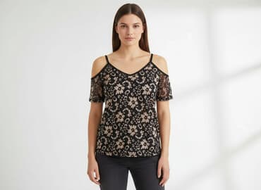 hiszpanki bluzki czarne: T-shirt damski, rozmiar L — 6