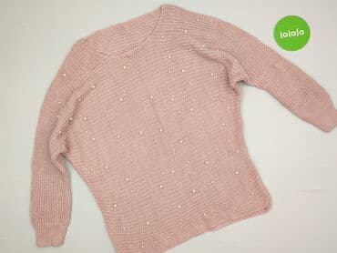 sweter z perełkami h: Sweter damski, rozmiar One size — 2