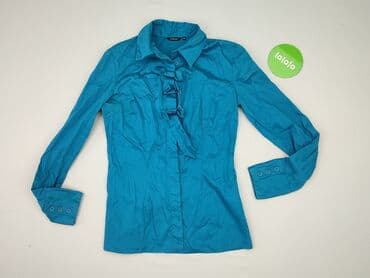 niebieska satynowa sukienka zara: Cotton Club, Bluzka damska, rozmiar S — 2