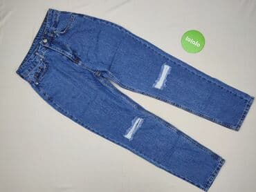 dżinsy z dziurami z wysokim stanem: Jeansy damskie, rozmiar S — 3