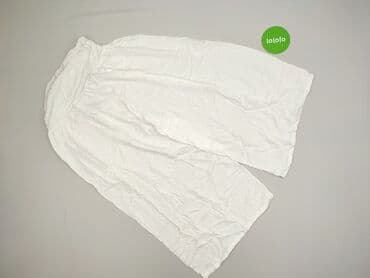 szerokie spodnie do kolan: Material trousers for women, size S — 4