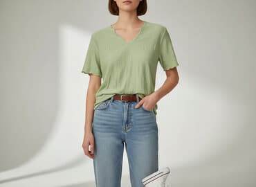 t shirty damskie zielone: T-shirt damski, rozmiar L — 1