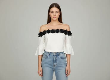 bluzki odkryte ramiona allegro: Bluzka damska, rozmiar S — 6