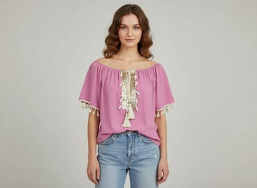 złote bluzki wieczorowe: Bluzka damska, rozmiar L — 7