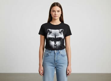raccoon t shirty: Fruit Of The Loom, T-shirt damski, rozmiar XS — 1