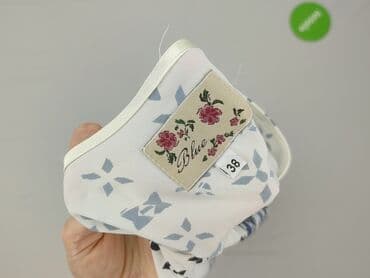 biała bluzka dekolt w łódkę: Blue, Bluzka damska, rozmiar M — 4