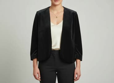 dres welurowy z krótkimi spodenkami: Marynarka damska, rozmiar L — 5