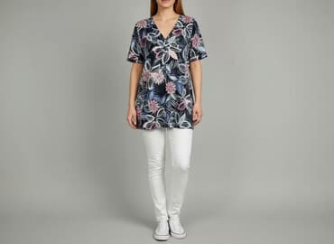 żółte bluzki z krótkim rękawem: Tunika damska, rozmiar L — 6