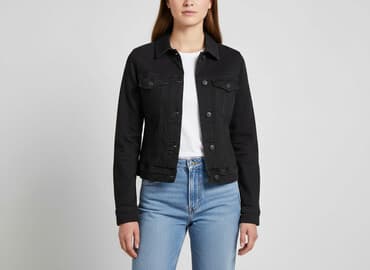 mohito kurtka jeansowa z nadrukiem: Mango, Women`s jeans jacket, size S — 1