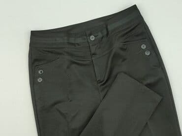 czarne spodnie z białą nitką: Spodnie materiałowe damskie, rozmiar M — 1