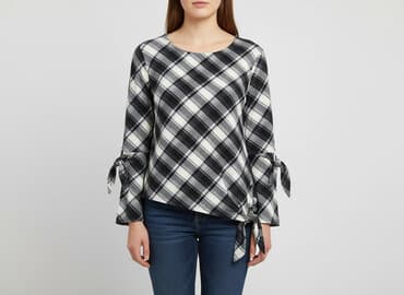 bluzka w kratę czarno biala: Parisian Collection, Bluzka damska, rozmiar 2XL — 1