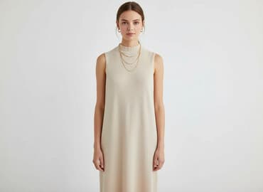 sukienki beżowe midi: Selected Femme, Sukienka damska, rozmiar L — 8