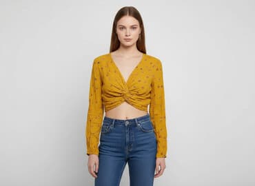 bluzki z łączonych materiałów: Bluzka damska, rozmiar M — 5