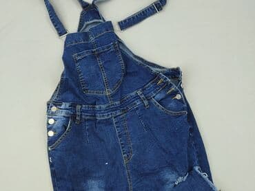 spodnie z dziurami plus size: Denim, Ogrodniczki damskie, 2XL — 1