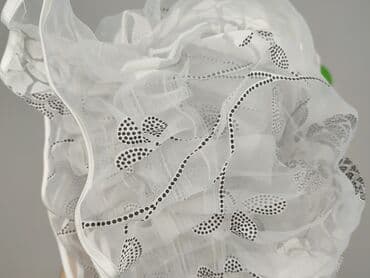 Świece: Firanka woalowa z motywem kwiatowym – biała, lekko prześwitująca - — 4