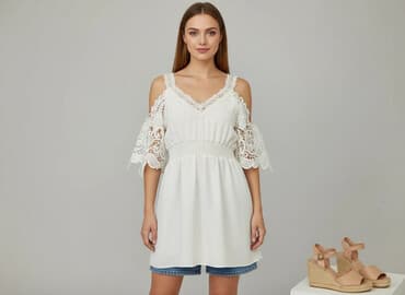 new yorker biały kombinezon: Sukienka damska, rozmiar S — 6