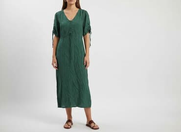 sukienka maxi butelkowa zieleń długi rękaw: Sukienka damska, rozmiar S — 1