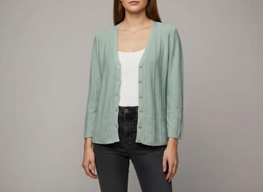 tanie narzutki damskie: Kardigan damski, rozmiar L — 5