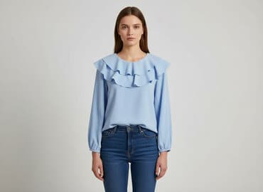 niebieska satynowe bluzki: SOHO, Bluzka damska, rozmiar M — 7