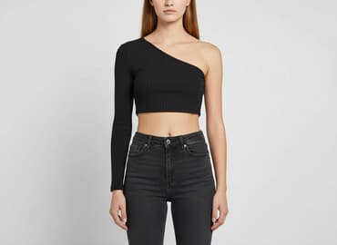 bluzki bez jednego rękawa: PrettyLittleThing, Top damski, rozmiar S — 6