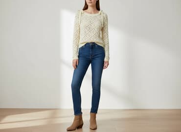 zara zolty sweter: Sweter damski, rozmiar S — 1