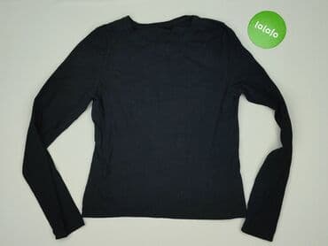 bluzka z dlugim rekawem czarna: Sinsay, T-shirt damski, rozmiar L — 2