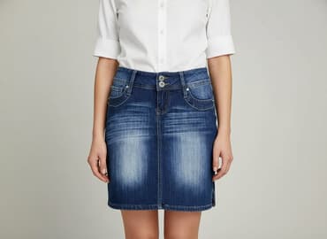 spódniczka dżinsowe z wysokim stanem: Spódnica damska, rozmiar S — 10