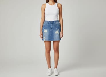 spodenki spódniczka jeans: Spódnica damska, rozmiar S — 6