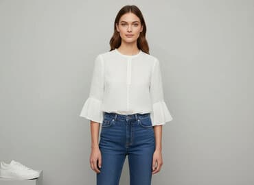 koszulka z tiulem: Vero Moda, Bluzka damska, rozmiar L — 6