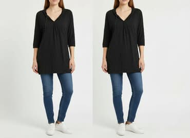 bluzka z dlugim rekawem czarna: Esprit, Tunika damska, rozmiar L — 6